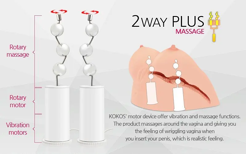 Мастурбатор Kokos Juilana Breast 2WayPlus з функцією масажу та вібрацією - фото 6