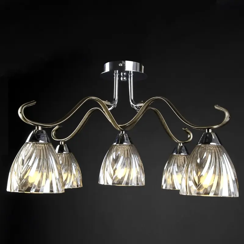 Люстра потолочная Brille классическая E14 40W BZ (LK-515C/5) - фото 4