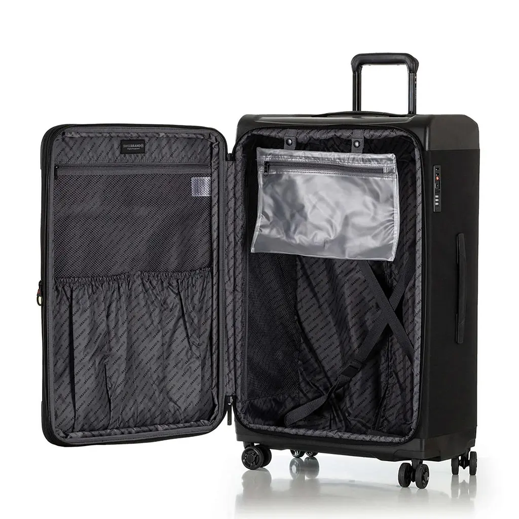 Чемодан Swissbrand Perth (M) Black (SWB_LYPER001M), Черный, Черный - фото 3