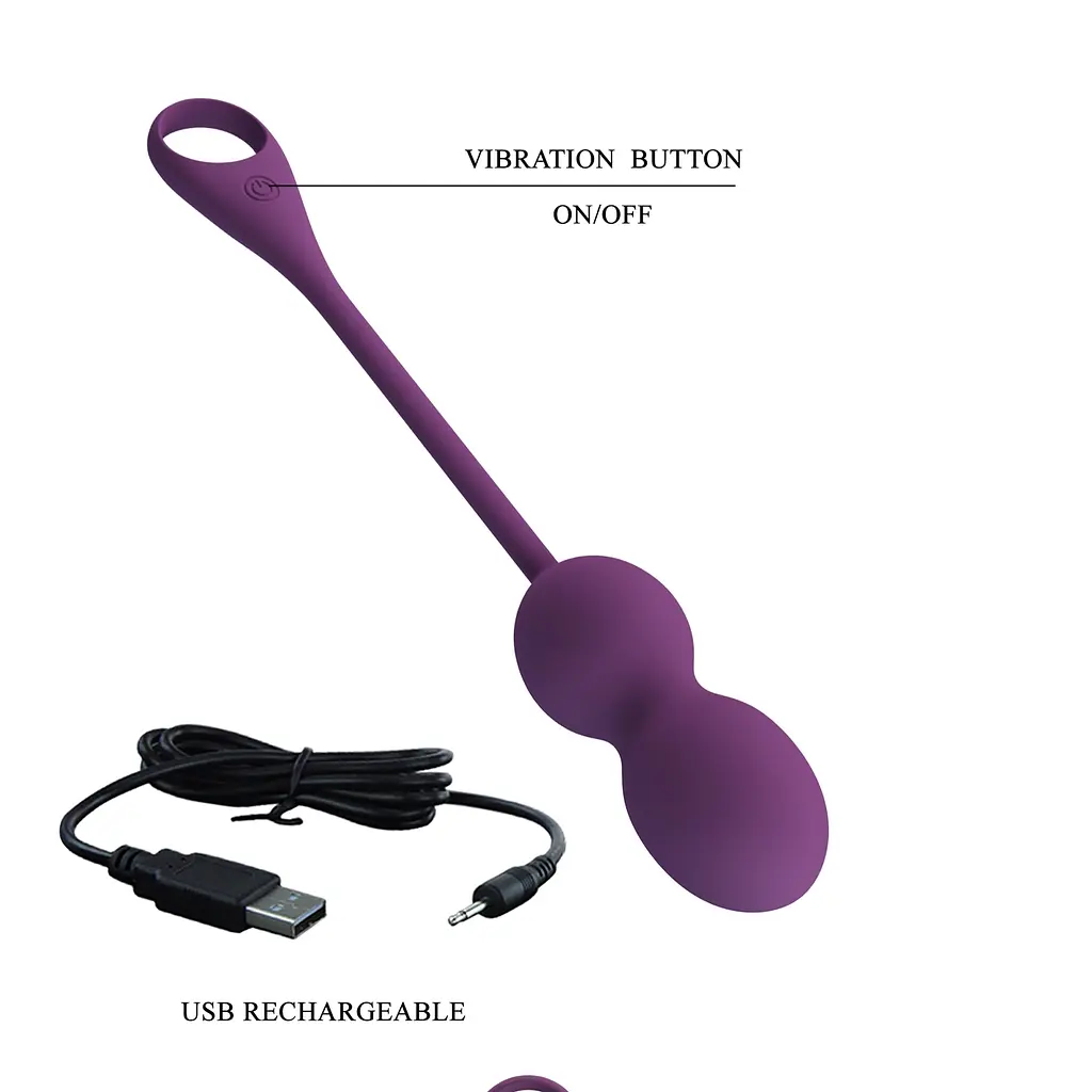 Вагінальні кульки Pretty love Elvira dark Purple, 12 vibration functions Mobile APP Long-distance Co PRETTY LOVE BI-210212HP-2 100022 - фото 8
