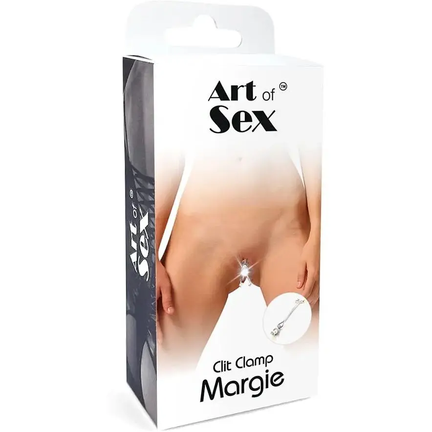 Затискач для клітора Art of Sex - Margie clit clamp перлина з мушлею та кристалами, Срібло - фото 5