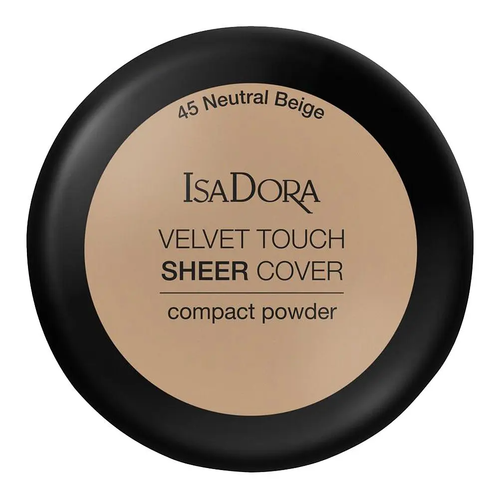 Компактная пудра для лица IsaDora Velvet Touch Sheer Cover тон 45 (Neutral Beige) 10 г (551376) - фото 2