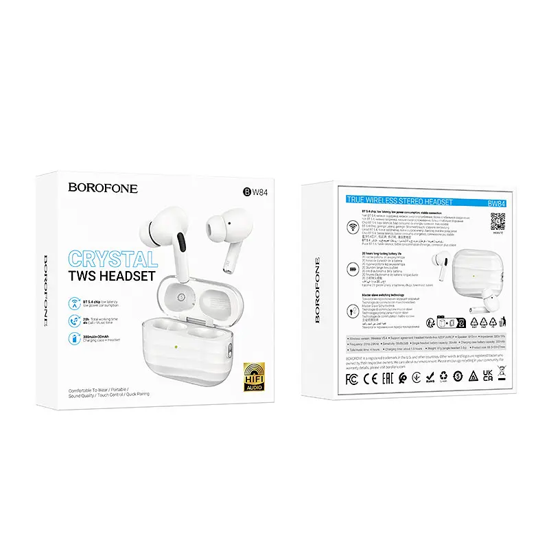 Наушники беспроводные Borofone BW84 Dream true wireless BT headset белые - фото 2