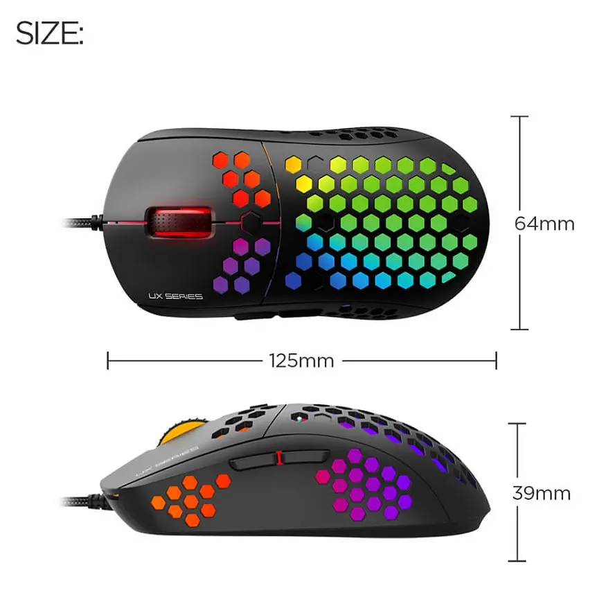 Игровая мышь Fantech X UX-2 RAPTOR PixArt 3360, 250IPS, 50G, 1200DPI Black - фото 13