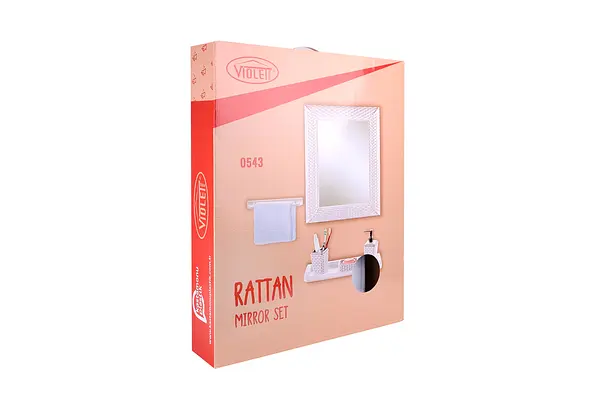 Набір Violet House Роттанг White для ванної кімнати з дзеркалом, білий (0543 Роттанг WHITE) - фото 5