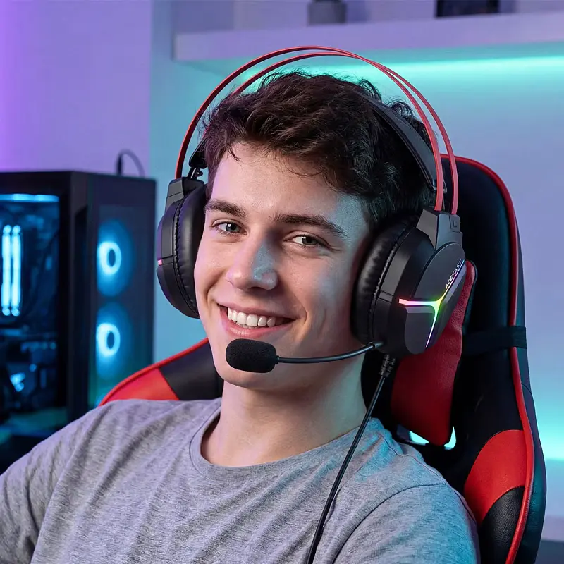 Навушники ігрові ACEFAST H16 gaming wired headset Black - фото 5