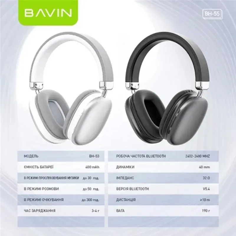 Навушники BAVIN BH-55 Hi-Res Black (HB-BH-55 BK) - фото 9