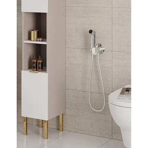Набор гигиенического душа (запорный вентиль) Hansgrohe S EcoSmart+ на смешанную воду MattWhite 29232700, Белый матовый - фото 3