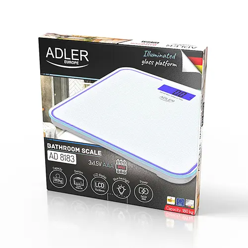Ваги підлогові Adler AD 8183 до 180 кг скляна платформа з підсвічуванням - фото 10