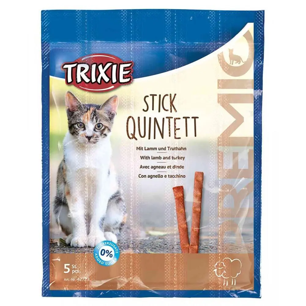 Ласощі для кішок Trixie PREMIO Quadro-Sticks ягнятина та індичка 5 шт. - фото 3