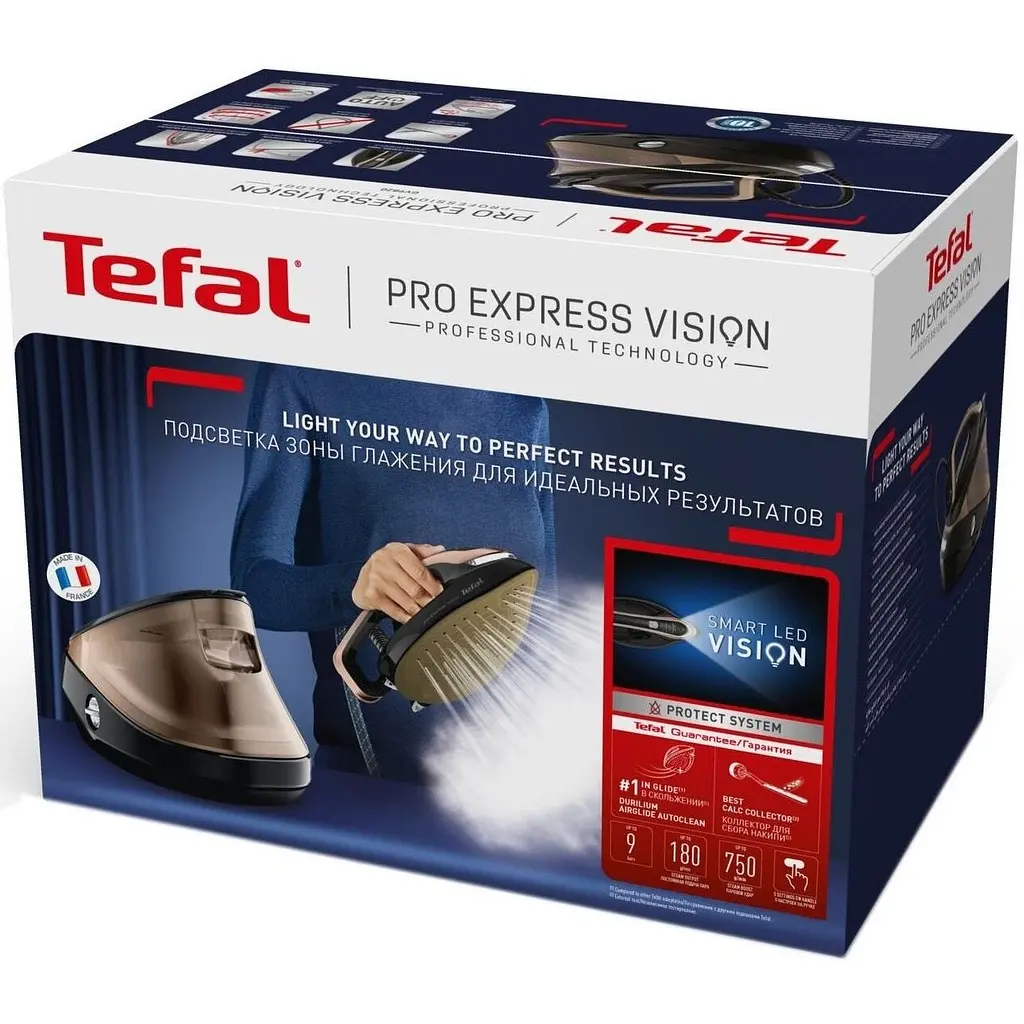 Утюг-парогенератор Tefal Pro Express Vision 3000 Вт черно-золотая (GV9820E0) - фото 5
