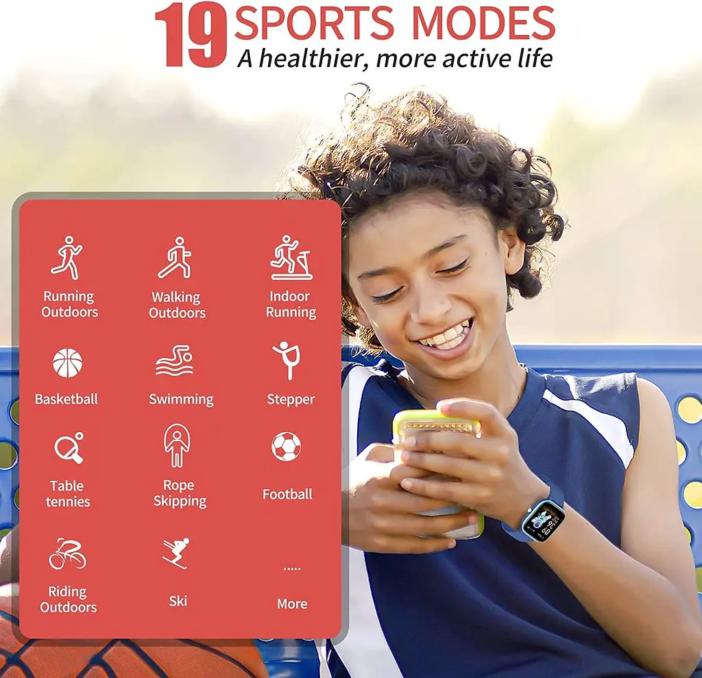 Дитячий смарт-годинник для дітей HENGTO Kids Fitness Tracker, водонепроникний розумний годинник IP68 - фото 3