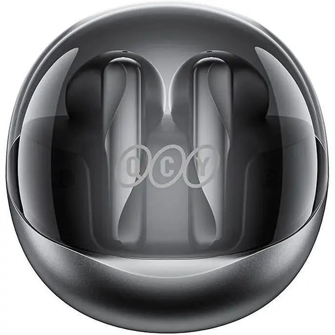 Навушники в кейсі - бездротові Xiaomi QCY T32 AilyBuds Clear TWS чорні - фото 2