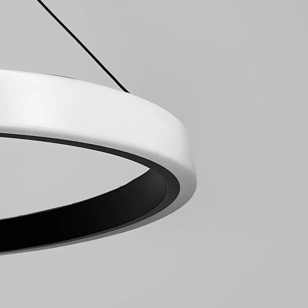 LED люстра підвісна в кільцевому чорному корпусі Ø 70 см | Line F | Арт. MJ313-700 BK - фото 2