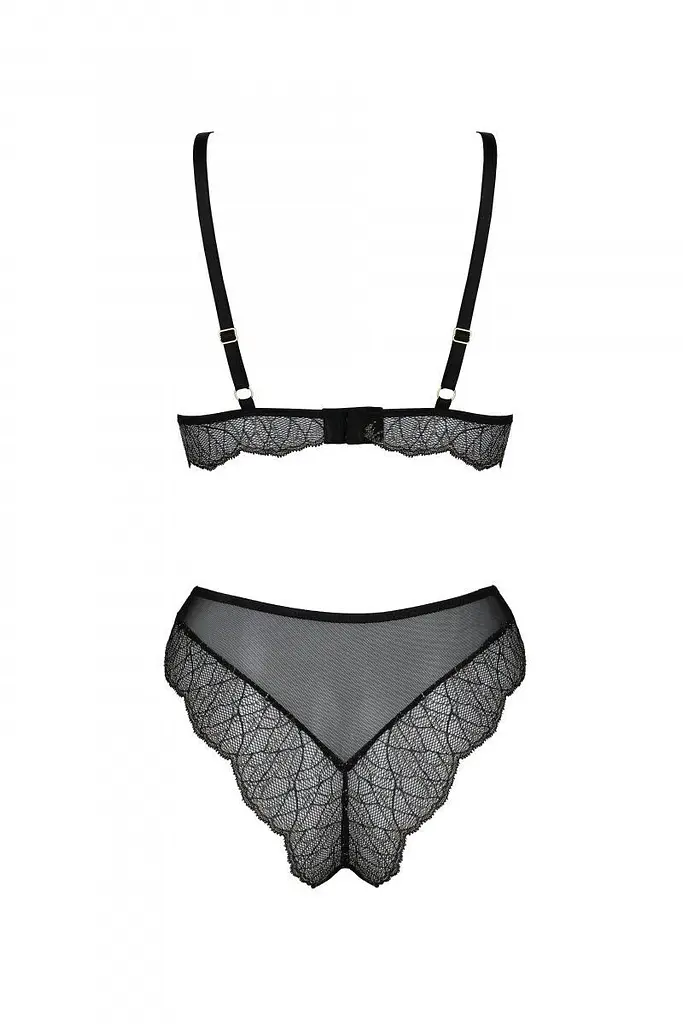 Комплект Passion AMBERLY SET black, S/M, бралет і трусики бразиліана - фото 4