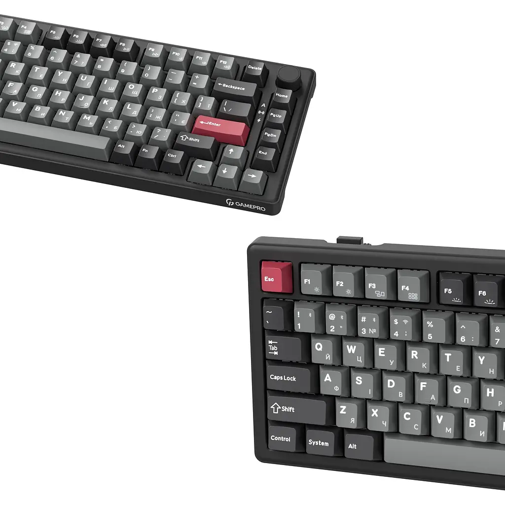 Клавиатура GamePro Asgard Yord Keychron Super Red Switch Wireless/Bluetooth/USB Black беспроводная (MK266BK) - фото 5