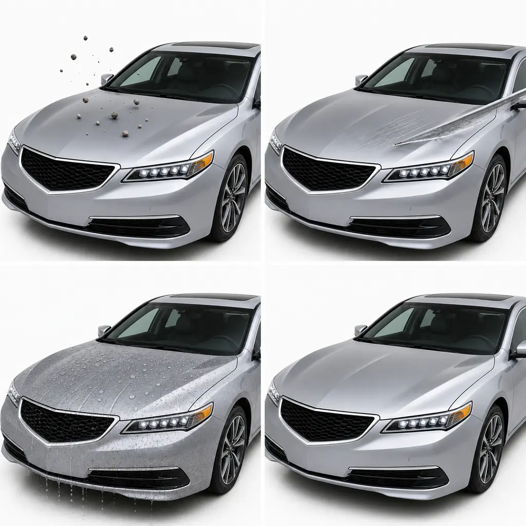 Антигравійна захисна бронеплівка за лекалами для Acura TLX I facelift 2018-2020 - повний кузов - фото 3