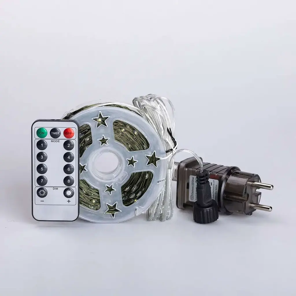 Гірлянда Роса GarlandoPro нитка GarlandoPro 1000 LED довжина 100 м з пультом від мережі зелена, білий (1000L100MGW) - фото 12