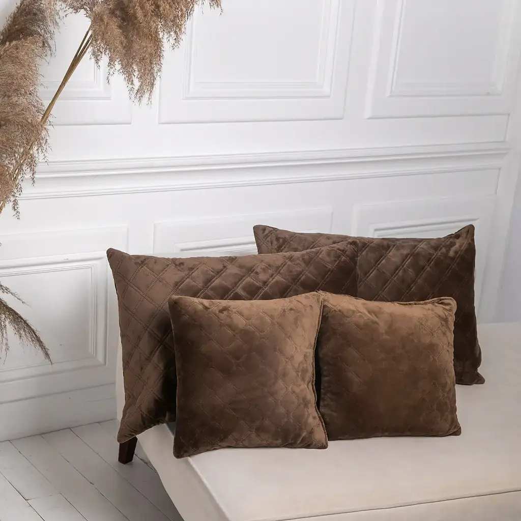 Подушка декоративная VELOUR ТЕП 40x40 см коричневая - фото 7