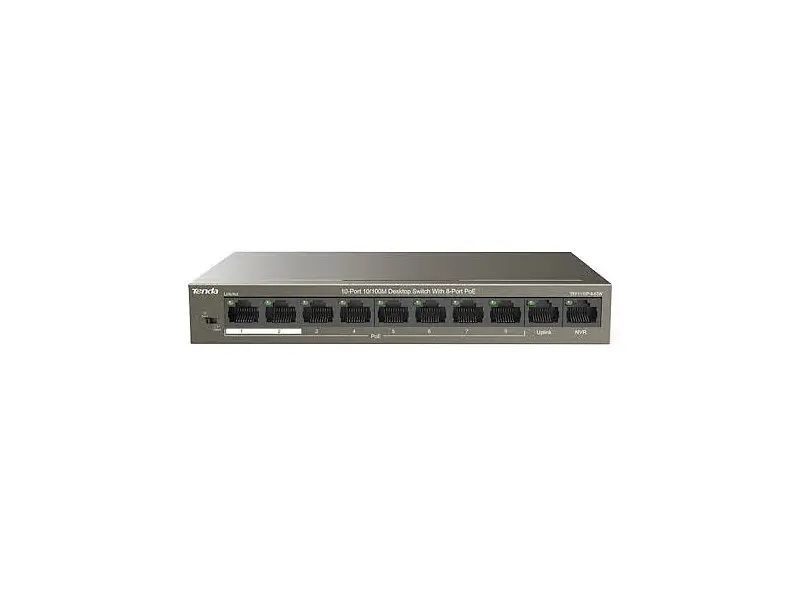 Комутатор Tenda TEF1110P-8-63W 8xFE PoE, 2xFE Uplink
