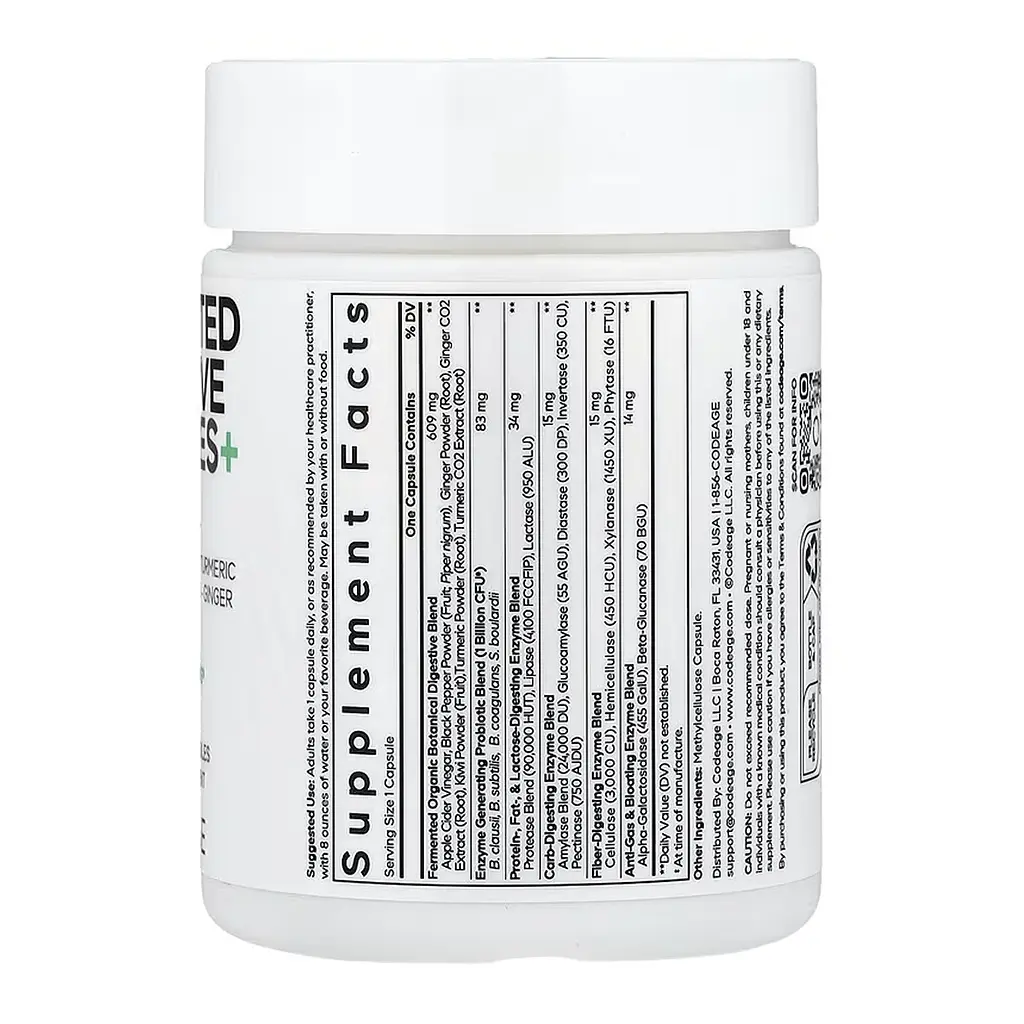 Ферментовані травні ферменти Fermented Digestive Enzymes 90 вегетаріанських капсул - фото 2