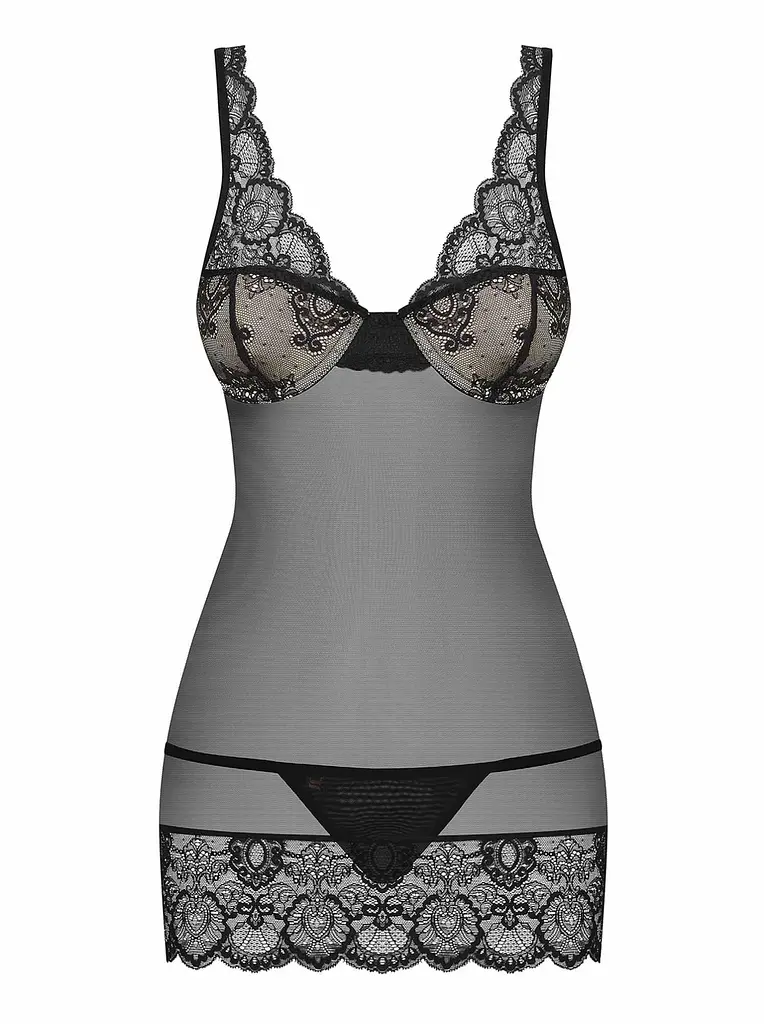 Комплект білизни Obsessive 853-CHE-1 L/XL чорний - фото 5