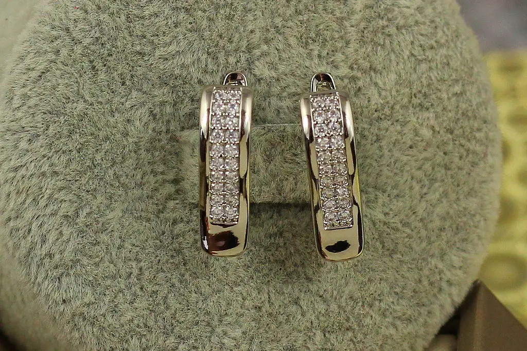 Сережки Xuping Jewelry хвиля з двома доріжками 1,7 см сріблясті - фото 2
