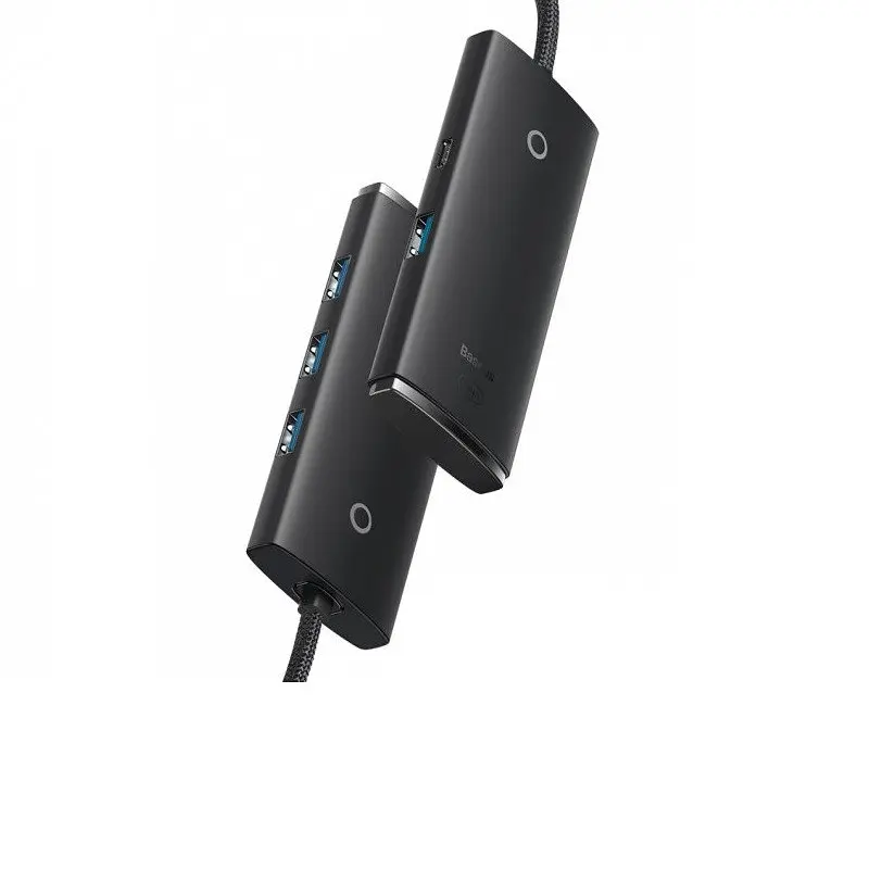 USB-хаб Baseus Lite Series 4-Port USB-A HUB Adapter (USB-A to USB 3. 0x4) 1m чорний - фото 3