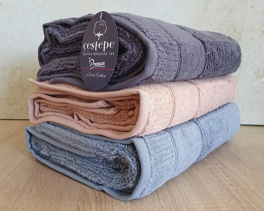 Набір турецьких махрових рушників Cestepe MicroCotton Premium 3 штуки 70x140 Nevara щільність 600 г/м2 - фото 4