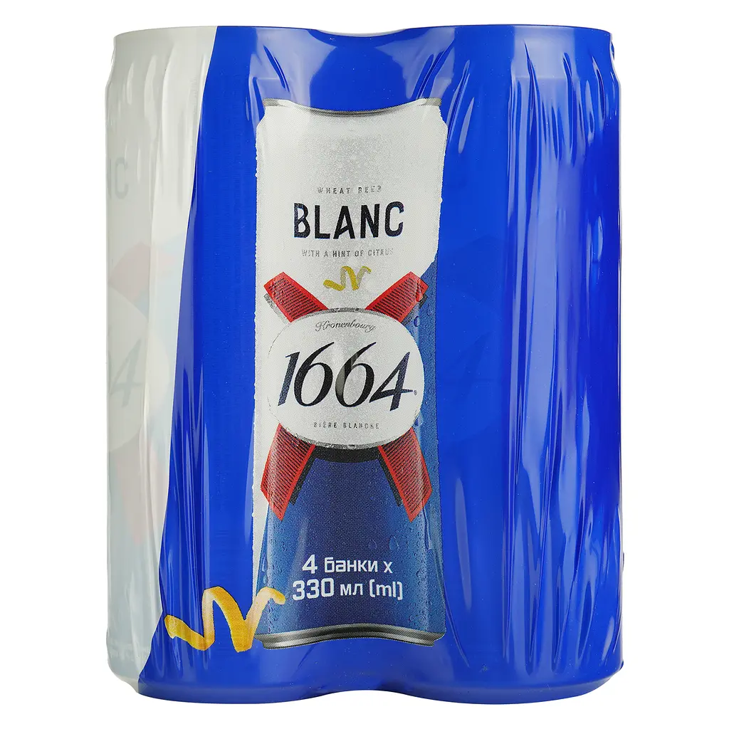 Уцінка. Пиво Kronenbourg 1664 Blanc світле 4.8% з/б 1.32 л (4 шт. х 0.33 л) (796876)  - фото 2