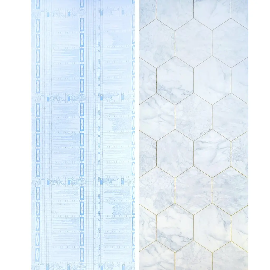 Самоклеюча плівка Sticker Wall SW-00001214 Малахітовий мармур золоті стільники 0,45х10м - фото 2