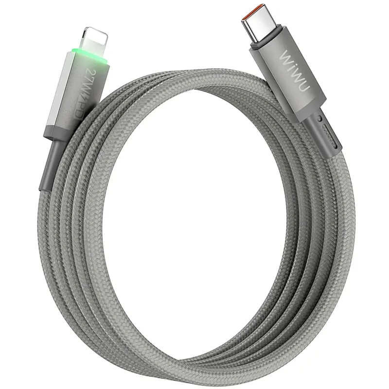 Дата кабель WIWU C083 Maglink Type-C to Lightning 27W 1 м Grey - фото 3