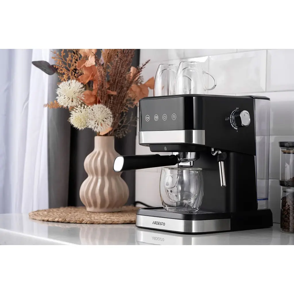 Кавоварка Ardesto рожкова 1.5 л мелена чорно-срібляста - фото 4
