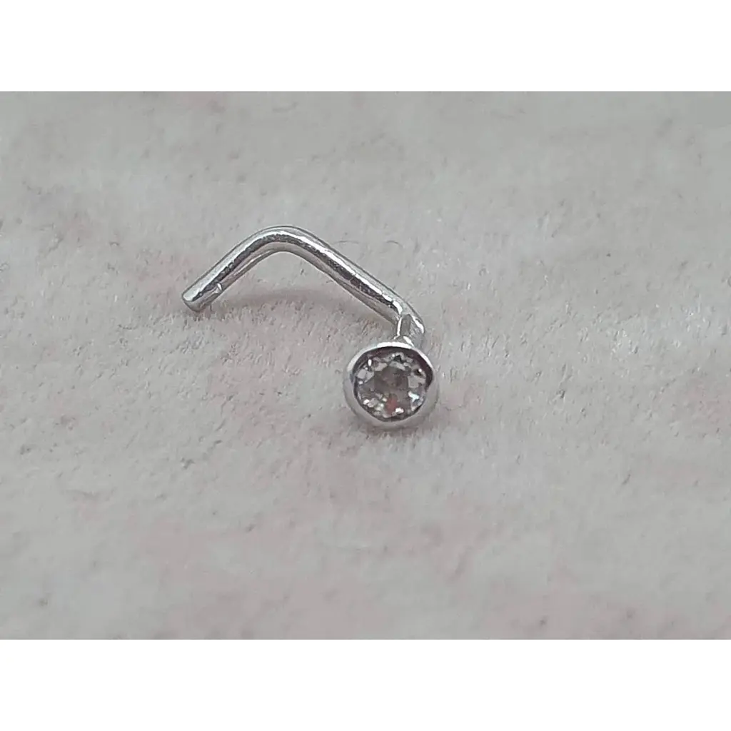 Золотая серьга-пирсинг Астор в нос с бриллиантом. 1122526Р_Б - фото 2