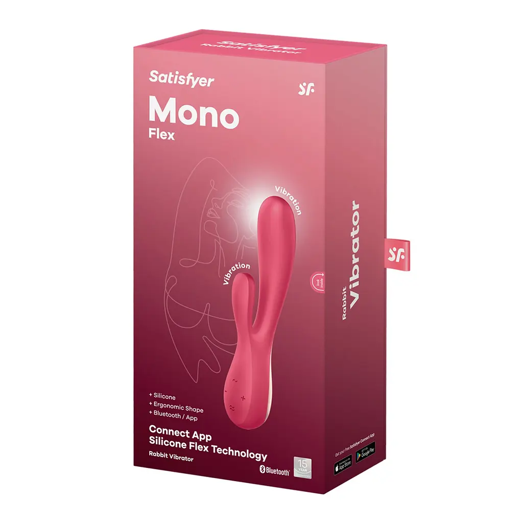Смарт вібратор-кролик Satisfyer Mono Flex Red, 2 мотори, керування через інтернет - фото 4