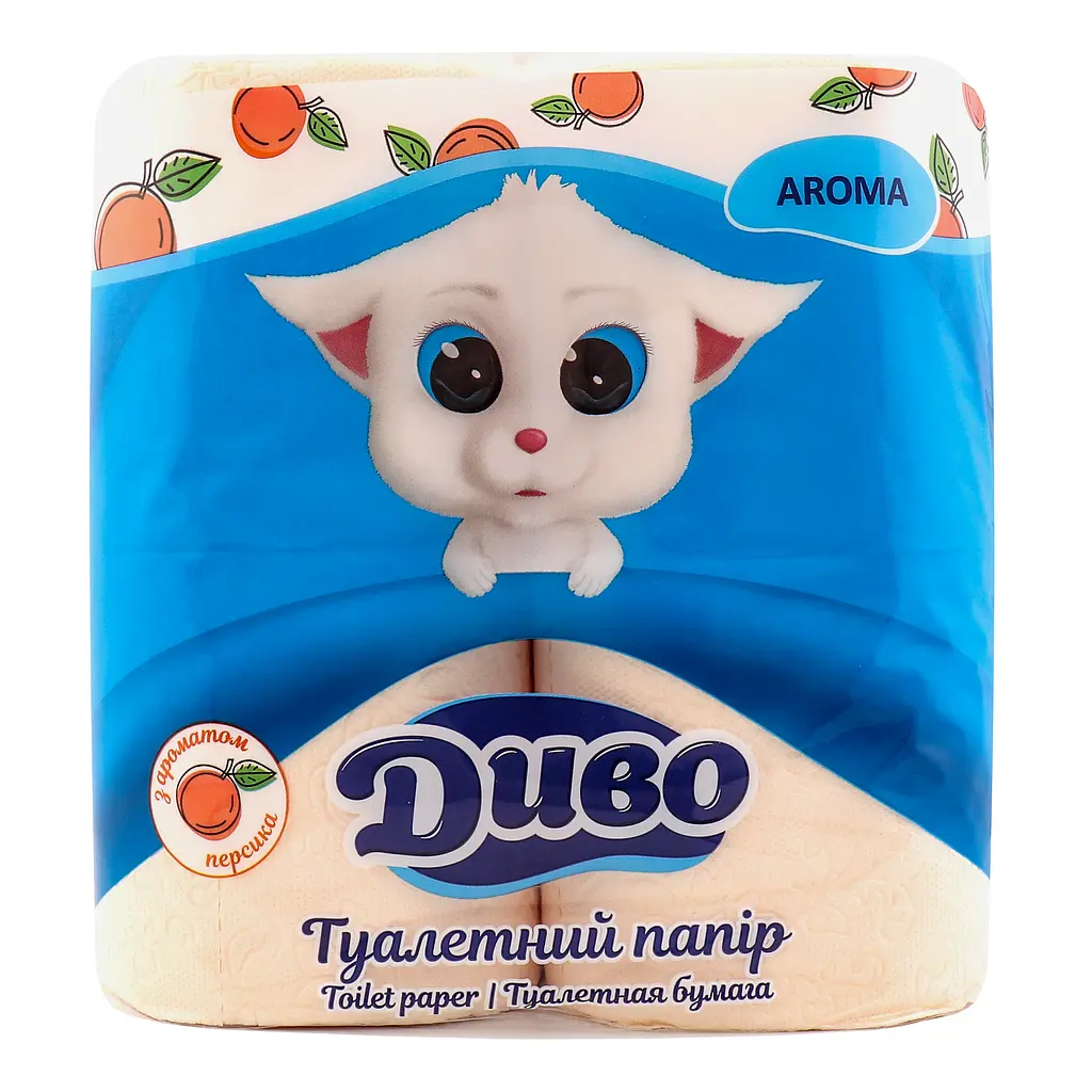Туалетний папір Диво Aroma Персик, двошаровий, 4 рулони - фото 3