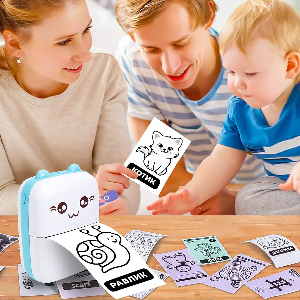 Портативний термопринтер JETIX Mini printer Blue - фото 5