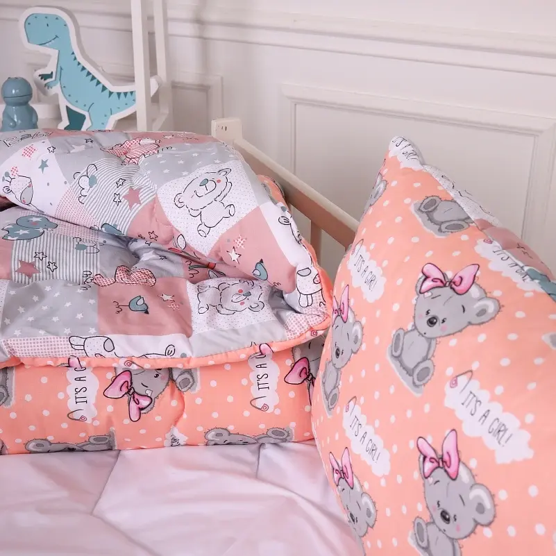Набір дитячий MirSon зима Kids Time 20-0028 Little girl Teddy 110x140 см EcoSilk: ковдра з подушкою (2200009664212) - фото 2