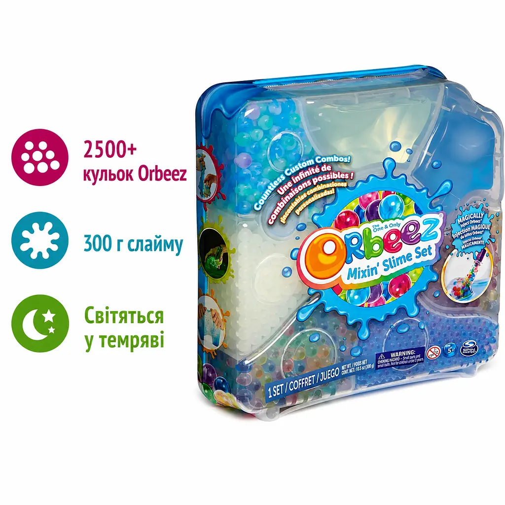 Ігровий набір для створення слаймів Spin Master Orbeez Mixin' Slime Set 2500+ кульок слайм антистрес світяться в темряві (SKU-282) - фото 2