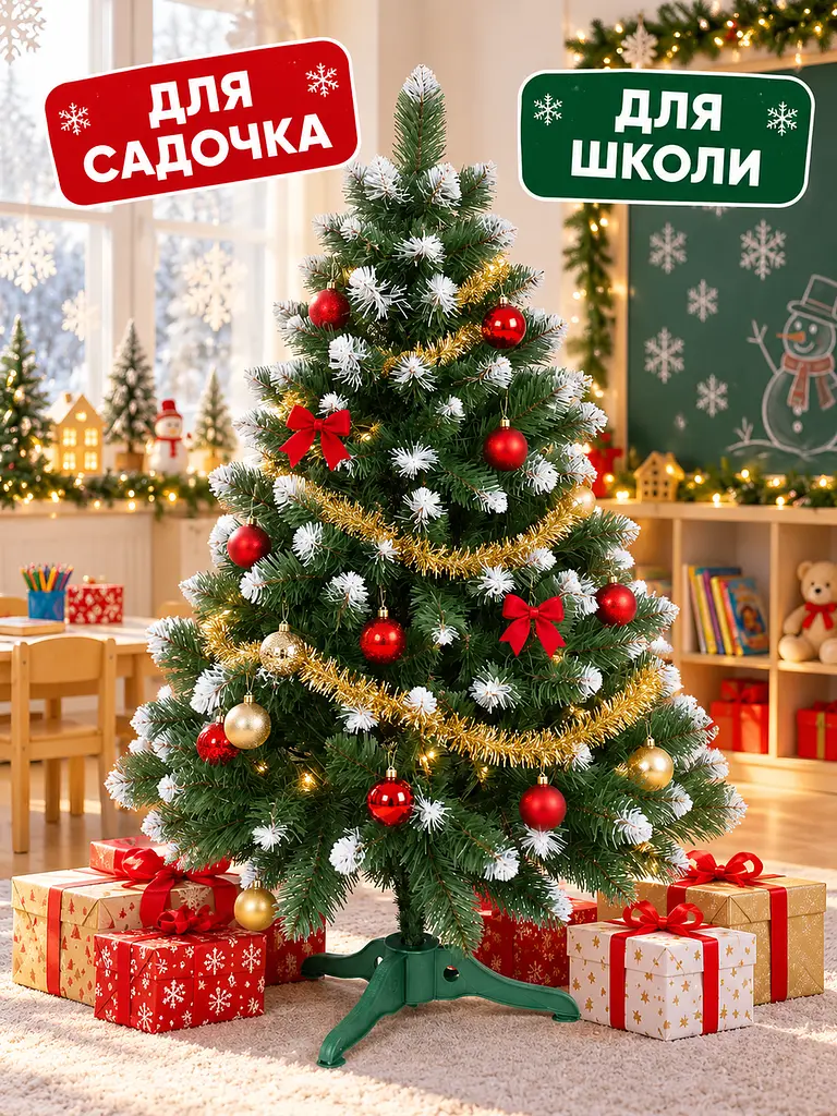 Штучна ялинка YaLINKA SK13 — 130 см, зелена з ефектом снігу - фото 8