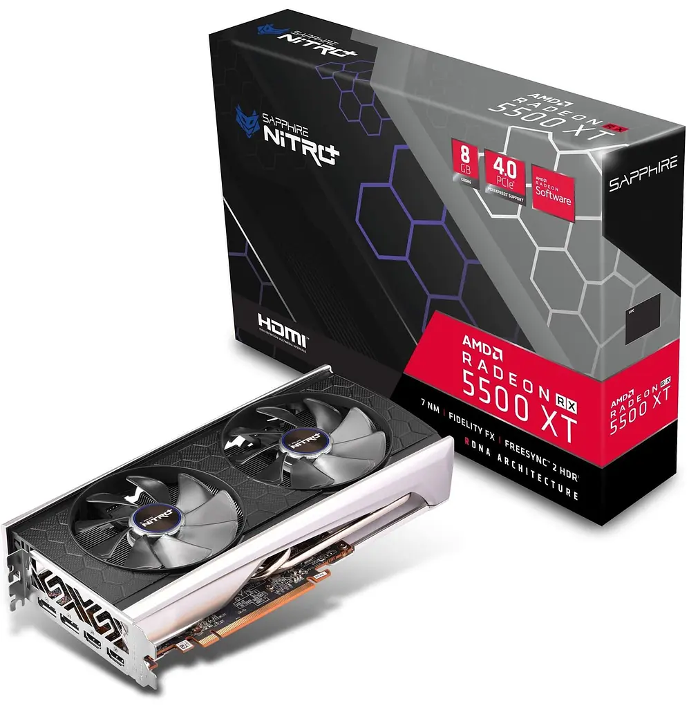 Відеокарта Sapphire AMD Radeon RX 5500 XT 8Gb Nitro+ (11295-05-20G) (11295-99-90G) (GDDR6, 128 bit, PCI-E v4.0 x8) FR - фото 6