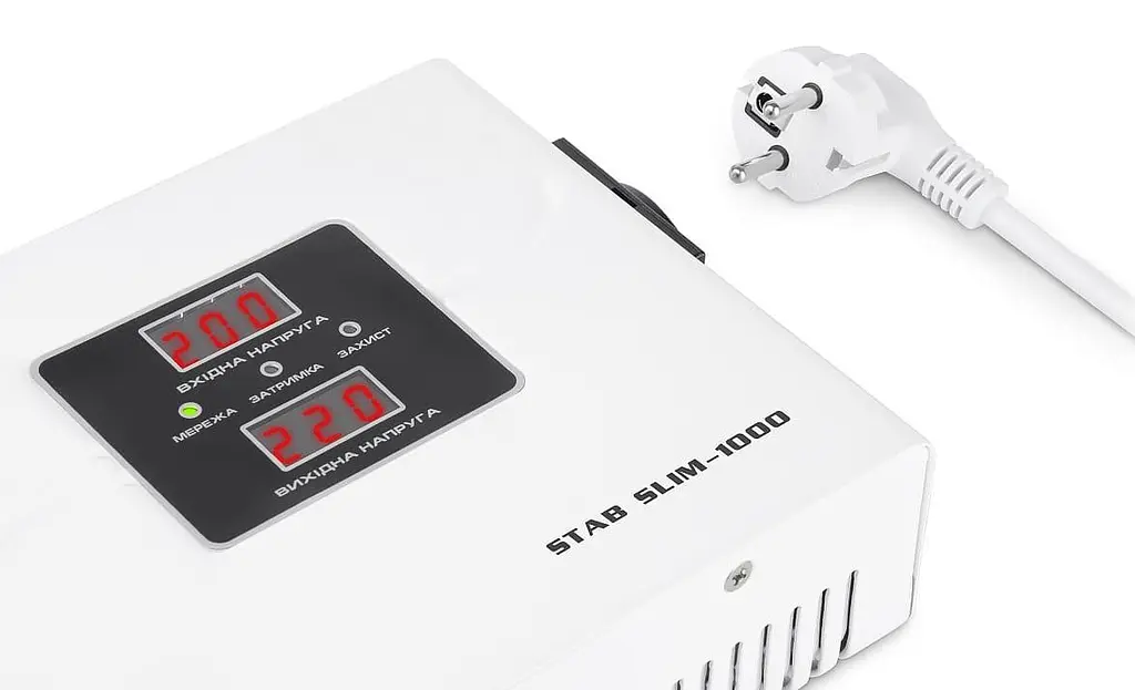 Стабілізатор напруги Real-EL STAB SLIM-1000 White 800 Вт (EL122400007) - фото 4