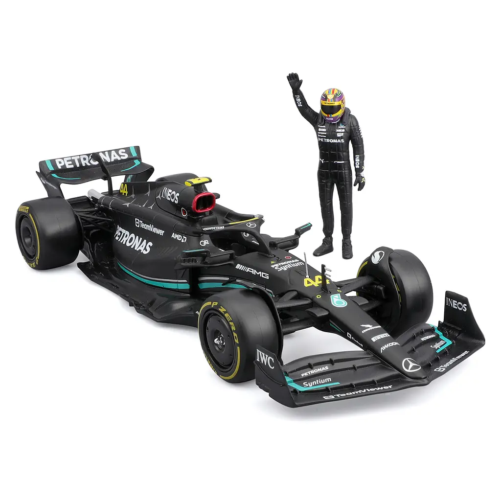 Автомодель з фігуркою Bburago Mercedes-AMG F1 W14 E Performance 1:24 в асортименті (18-28037) - фото 3