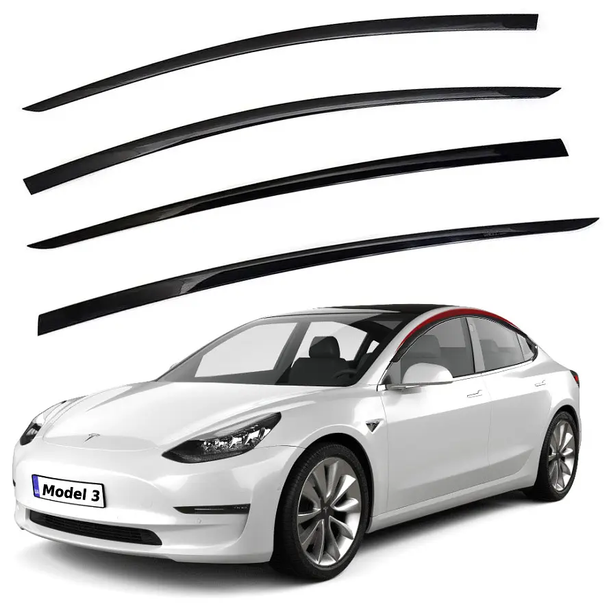 Дефлектори вікон вітровики Benke для Tesla Model 3 2017- Premium (BTSM31923)