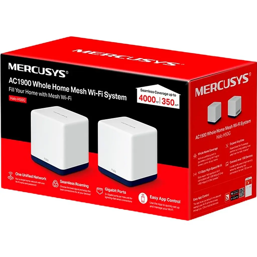 Wi-Fi Mesh система Mercusys Halo H50G 2 шт [114255] - фото 3
