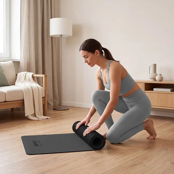 Килимок (мат) для фітнесу та йоги Gymtek Premium TPE 0,5см чорний - фото 4
