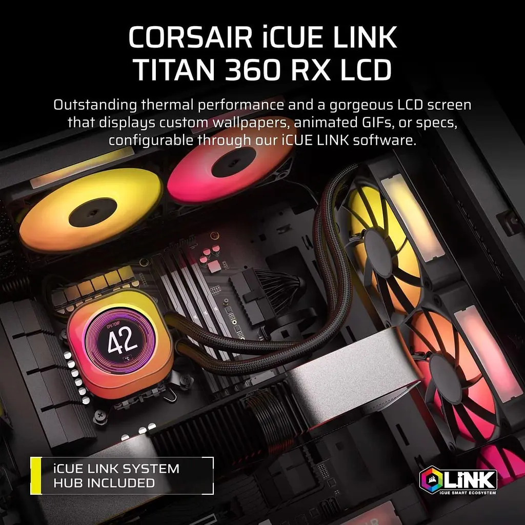 СВО Corsair iCUE LINK TITAN 360 RX LCD Black (CW-9061023-WW) Б/в - фото 8