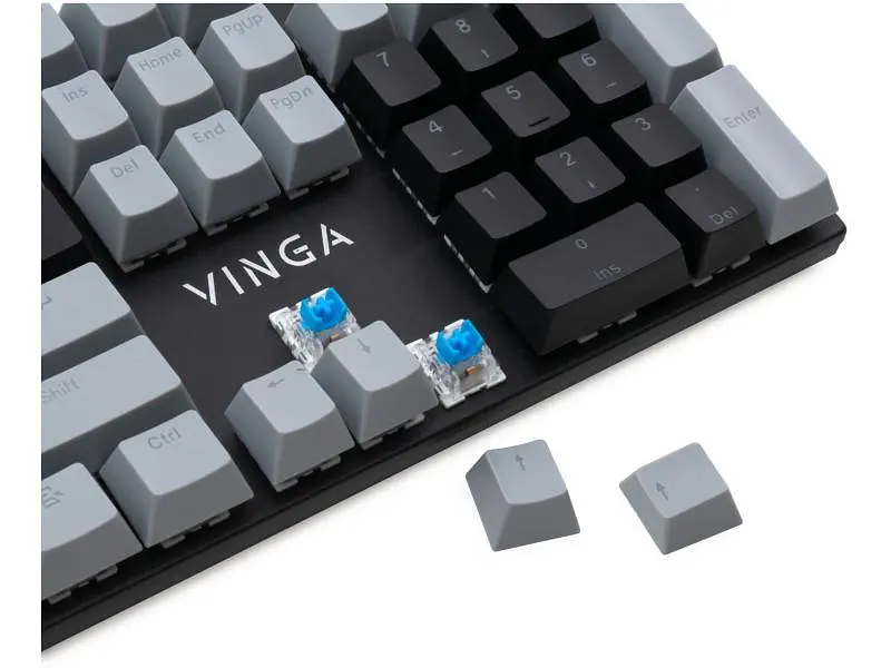 Клавіатура Vinga KBGM-090 Blue Switch USB Grey/Black (KBGM-090BL) - фото 6