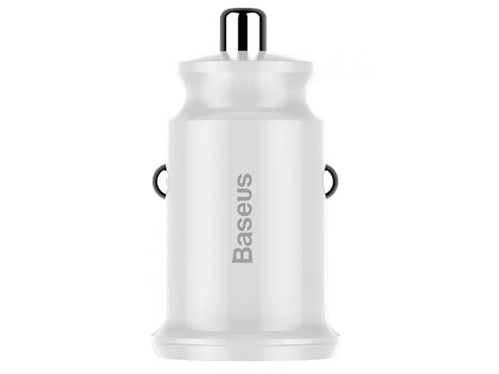 Автомобильное зарядное устройство Baseus Grain Car Charger 3.1A dual-USB White (CCALL-ML02) - фото 4