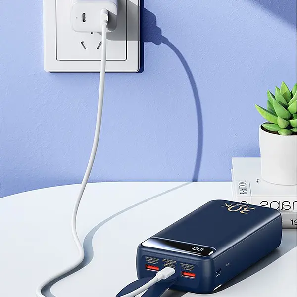 Павербанк Remax Bole Series RPP-522 / 30000мАч / до 22,5 Вт / USB-C+USB-A+microUSB / PD+QC / з ліхтариком / Темно-синій - фото 4